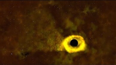 Star being swallowed by black hole